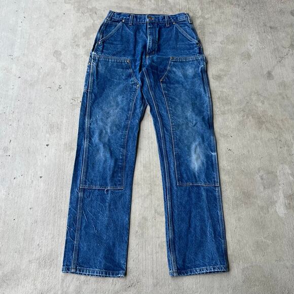 Carhartt Other - Carhartt blue denim jeans double knee work wear carpenter pants